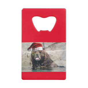 Santa Claus Grizzly Bear Geldbeutel Flaschenöffner