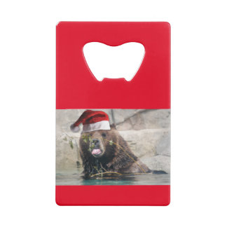Santa Claus Grizzly Bear Geldbeutel Flaschenöffner
