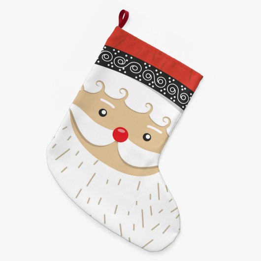 Santa Claus Großer Weihnachtsstrumpf (Vorderansicht (hängend))