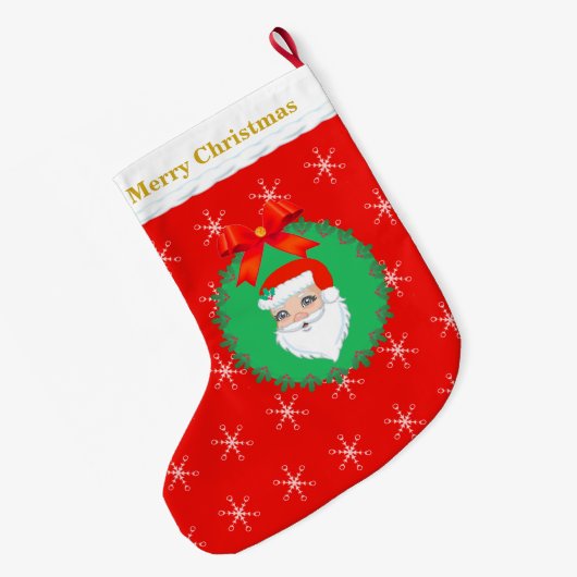 Santa Claus Großer Weihnachtsstrumpf (Rückseite (Hängend))