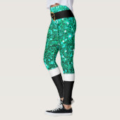 Santa Claus grüner Glitzer Leggings (Links)