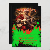 Santa Claus Guitar Einladung (Vorne/Hinten)