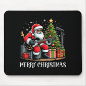 Santa Claus Guitarist Merry Christmas Funny Guitar Mousepad (Vorne)