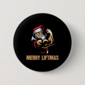 Santa Claus Gym Bodybuilding Fitness Frohe Weihnac Button (Vorderseite)