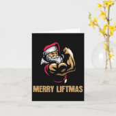 Santa Claus Gym Bodybuilding Fitness Frohe Weihnac Karte (Gelbe Blume)