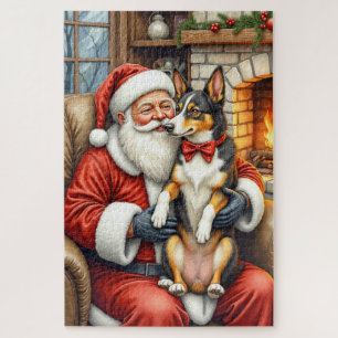 Santa Claus hält Australian Kelpie Weihnachten  Puzzle