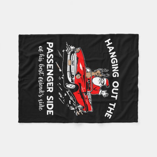Santa Claus Hanging Out The Penger Side Fleecedecke (Vorderseite (Horizontal))