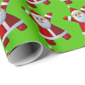 Santa Claus Happy Holidays Weihnachten Grün Geschenkpapier (Rolleneckpunkt)