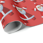 Santa Claus Happy Holidays Weihnachten Rot Geschenkpapier (Rolleneckpunkt)