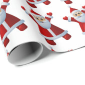 Santa Claus Happy Holidays Weihnachten Weiß Geschenkpapier (Rolleneckpunkt)