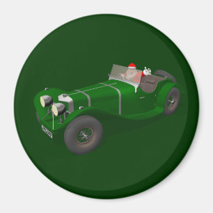 Santa Claus Happy Jaguar SS 90 Treiber Magnet