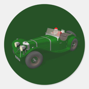 Santa Claus Happy Jaguar SS 90 Treiber Runder Aufkleber