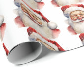 Santa Claus Happy Lächeln Cherry Red Nose Cheeks Geschenkpapier (Rolleneckpunkt)