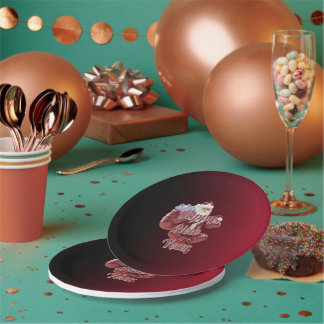 Santa Claus Happy New Year Disposable Paper Plates Pappteller