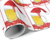 Santa Claus Hat auf Bier-Tasse Geschenkpapier (Rolleneckpunkt)