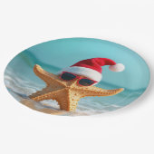 Santa Claus Hat auf einem Stachel Pappteller (Schrägansicht)