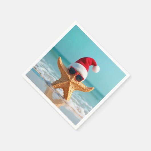 Santa Claus Hat auf einem Stachel Serviette (Ecke)