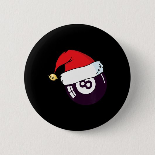 Santa Claus Hat Billiards 8 Ll Christmas Button (Vorderseite)