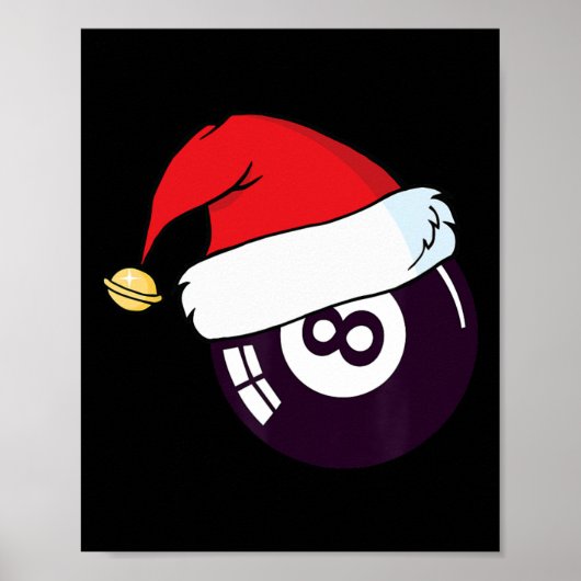 Santa Claus Hat Billiards 8 Ll Christmas Poster (Vorne)