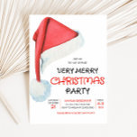 Santa Claus Hat Christmas Party Einladung<br><div class="desc">Verbringen Sie den Feiertagssjubiläum mit unserer individuell gestaltbaren Weihnachtsdruckeinladung,  die sich perfekt für Ansammlungen und Familienfeiern eignet. Mit eleganten Designs und leicht zu bearbeitenden Texten Set diese Einladung den Ton für eine fröhliche Urlaubssaison. 21SE B</div>