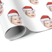 Santa Claus Hat Face Geschenkwrap, benutzerdefinie Geschenkpapier (Rolleneckpunkt)