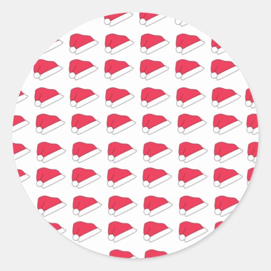 Santa Claus Hat Pattern Geschenke Runder Aufkleber (Vorderseite)