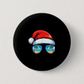 Santa Claus Hat Sungles Beach Christmas In July Su Button (Vorderseite)