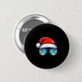 Santa Claus Hat Sungles Beach Christmas In July Su Button (Vorne & Hinten)