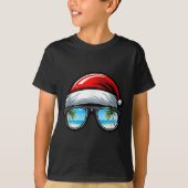 Santa Claus Hat Sungles Beach Christmas In July T-Shirt