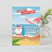 Santa Claus Hawaii Surfing Frohe Weihnachten (Stehend Vorderseite)