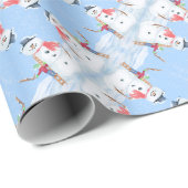 Santa Claus Helper Gebäude Ein Alberner Schneemann Geschenkpapier (Rolleneckpunkt)