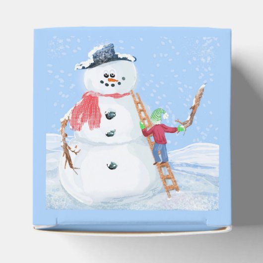 Santa Claus Helper Gebäude Ein Alberner Schneemann Geschenkschachtel (Oben)