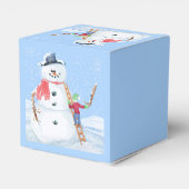 Santa Claus Helper Gebäude Ein Alberner Schneemann Geschenkschachtel (Rückseite)