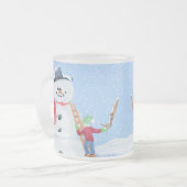 Santa Claus Helper Gebäude Ein Alberner Schneemann Mattglastasse (Vorderseite Links)