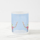 Santa Claus Helper Gebäude Ein Alberner Schneemann Mattglastasse (Mittel)