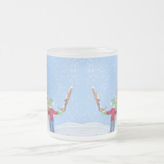 Santa Claus Helper Gebäude Ein Alberner Schneemann Mattglastasse (Mittel)