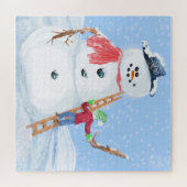 Santa Claus Helper Gebäude Ein Alberner Schneemann Puzzle (Horizontal)