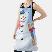 Santa Claus Helper Gebäude Ein Alberner Schneemann Schürze (InSitu)