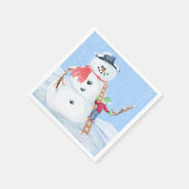 Santa Claus Helper Gebäude Ein Alberner Schneemann Serviette (Ecke)