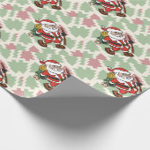 Santa Claus hiker Geschenkpapier (Ecke)