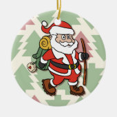 Santa Claus hiker Keramik Ornament (Vorne)