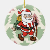 Santa Claus hiker Keramik Ornament (Hinten)