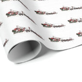 Santa Claus Hippo Sleigh Geschenkpapier (Rolleneckpunkt)