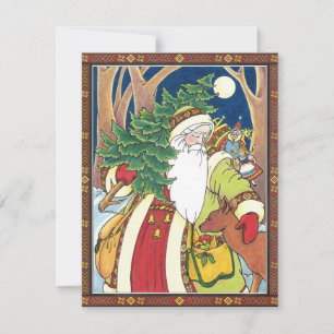 Santa Claus Hirsch im Wald, Weihnachtsfeier Einladung