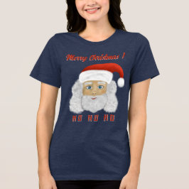Santa Claus HO HO HO Frohe Weihnachten Tri-Blend Shirt