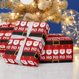 Santa Claus Ho Ho Ho Pattern Geschenkpapier