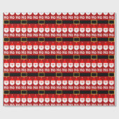 Santa Claus Ho Ho Ho Pattern Geschenkpapier (Flach)