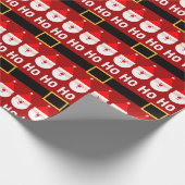 Santa Claus Ho Ho Ho Pattern Geschenkpapier (Ecke)