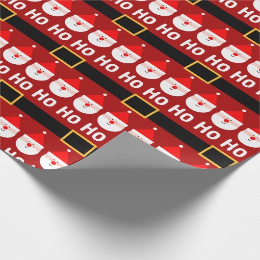 Santa Claus Ho Ho Ho Pattern Geschenkpapier (Ecke)