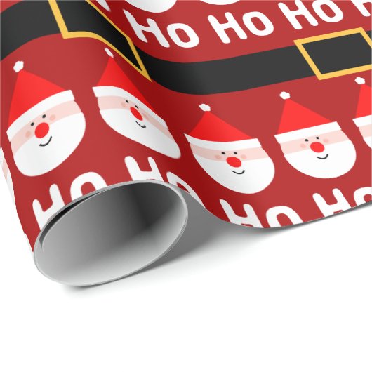 Santa Claus Ho Ho Ho Pattern Geschenkpapier (Rolleneckpunkt)